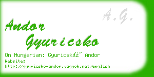 andor gyuricsko business card